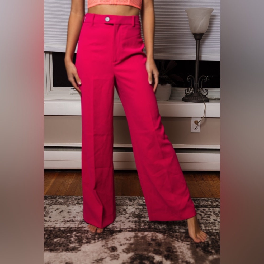 NWOT Hot pink ZARA formal pants .